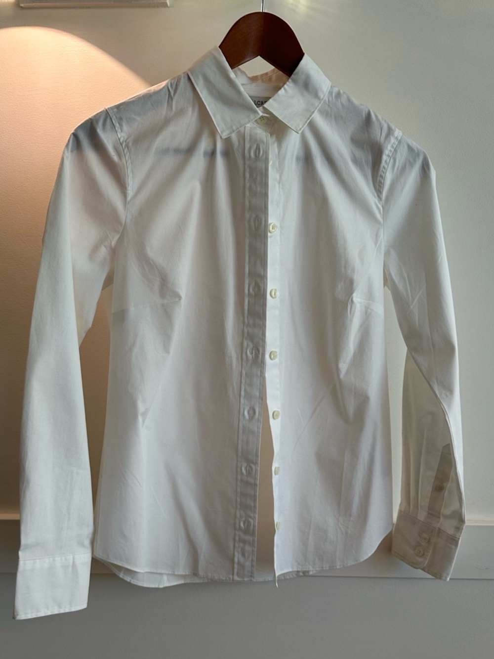J. Crew White Button-Up Cotton Blouse